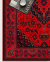 Bordo Afgan Halısı Etnik Otantik Desenli Şönil Halı Kaymaz Taban Yıkanabilir Salon Oturma Odası Halısı M1004