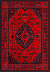 Bordo Afgan Halısı Etnik Otantik Desenli Şönil Halı Kaymaz Taban Yıkanabilir Salon Oturma Odası Halısı M1004