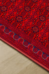 Bordo Afgan Halısı Etnik Otantik Desenli Şönil Halı Kaymaz Taban Yıkanabilir Salon Oturma Odası Halısı M1008