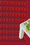 Bordo Afgan Halısı Etnik Otantik Desenli Şönil Halı Kaymaz Taban Yıkanabilir Salon Oturma Odası Halısı M1009