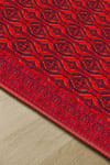 Bordo Afgan Halısı Etnik Otantik Desenli Şönil Halı Kaymaz Taban Yıkanabilir Salon Oturma Odası Halısı M1009