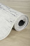 Modern Krem Vizon Soyut Etnik Desenli Baskı Şönil Kilim Kaymaz Taban Salon Oturma Odası Yatak Odası Kilimi SH05
