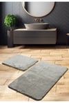 Pofuduk Peluş Gri Banyo Paspas 2 Li Klozet Takımı SRZ