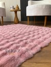 TİCİMAXSARAZ HALIBubble Tavşan Post Yumuşacık Tavşan Tüyü Küp Desen Pembe