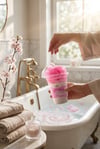 Kiraz Kokulu Bardak Banyo Bombası – Lifli – El Yapımı Dekoratif Banyo Ürünü