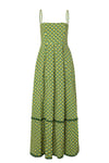 Juliet İp Askılı Elbise Yesil Beyaz