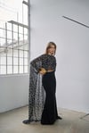 Lucina Şifon Bluz Siyah Beyaz Puantiyeli