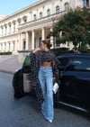 Lucina Şifon Bluz Siyah Beyaz Puantiyeli