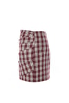Plaid Mini Etek Bordo