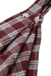 Plaid Mini Etek Bordo