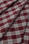 Plaid Mini Etek Bordo