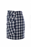Plaid Mini Etek Lacivert