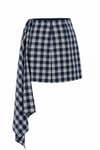 Plaid Mini Etek Lacivert
