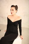 Rosalin Night Dress Siyah