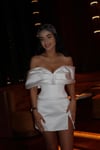 Swan Elbise Beyaz Yeşil