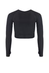 Uzun Kollu Crop Top - Tayt Takım Siyah