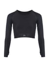 Uzun Kollu Crop Top - Tayt Takım Siyah