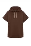 Vatkalı Kolsuz Sweatshirt Şardonlu Kahverengi