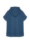 Vatkalı Kolsuz Sweatshirt Şardonlu Mavi