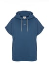 Vatkalı Kolsuz Sweatshirt Şardonlu Mavi