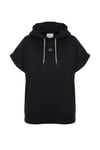 Vatkalı Kolsuz Sweatshirt Şardonlu Siyah