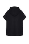 Vatkalı Kolsuz Sweatshirt Şardonlu Siyah