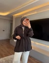 Apolet Detaylı Fermuarlı Ceket Kahve - CEKET