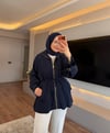Apolet Detaylı Fermuarlı Ceket Lacivert - CEKET