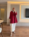 Basıc Kapşonlu Ceket Vişne - CEKET
