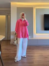 Basic Krep Gömlek Fuşya - GÖMLEK