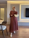 Bel Dantel Detay Takım Gül Kurusu - TAKIM