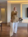 Beli Tünelli Tesla Trenç Camel - TRENCKOT