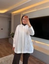 Boncuk Nakış Detaylı Gömlek Ekru - GÖMLEK