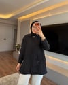 Boncuk Nakış Detaylı Gömlek Siyah - GÖMLEK