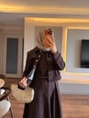 Denim Ceketli Elbise Kahve - ELBİSE