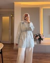 Dokulu İnce Ceket Bebe Mavi - CEKET