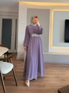 Elira Taş Detaylı Elbise Mor - ELBİSE
