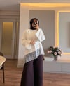 Eteği Dantel Detaylı Sweatshırt Beyaz - SWEAT