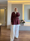 Fermuarlı Tesla Kap Bordo - CEKET