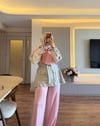 Garni Detaylı Tasarım Takım Pembe - TAKIM