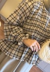 Gipe Detaylı Ekose Bluz Taş - BLUZ