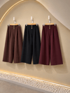 Gold Düğmeli Geniş Paça Pantalon Kahve - PANTOLON