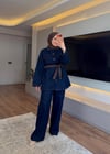 Kahve Renk Geçişli Denim Takım - TAKIM