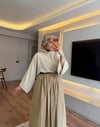 Kemer Detaylı Premium Etek Bej - ETEK