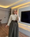 Kemer Detaylı Premium Etek Haki - ETEK