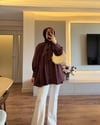 Lalin Fularlı Gömlek Bordo - GÖMLEK