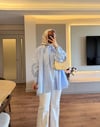 Lalin Fularlı Gömlek Mavi - GÖMLEK