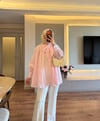Lalin Fularlı Gömlek Pembe  - GÖMLEK