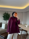 Lastik Detaylı Büzgülü Sweatshırt Bordo - SWEAT