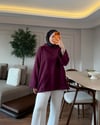 Lastik Detaylı Büzgülü Sweatshırt Bordo - SWEAT